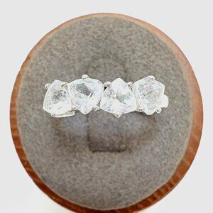 VTG Sterling Silver 925 Trillion Cut Cubic Zirconia Statement Ring Size 9